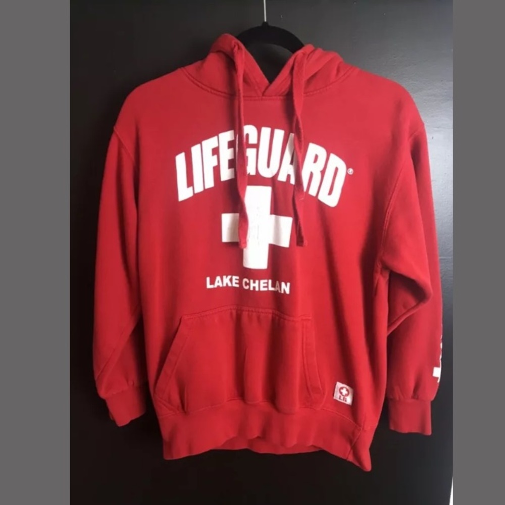 LAKE CHELAN Washington Life Guard Sweatshirt Hood